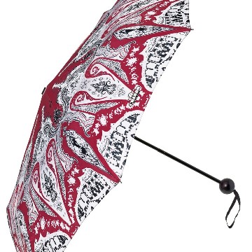 Piros retro motívumos összecsukható esernyő