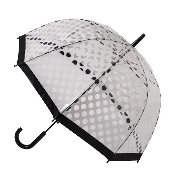 Pöttyös átlátszó peremes esernyő