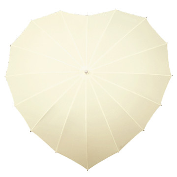 Szív alakú esernyő, krém színben
