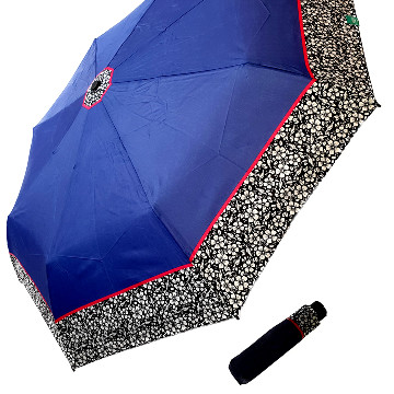 Mini esernyő, virágos peremmel, kék
