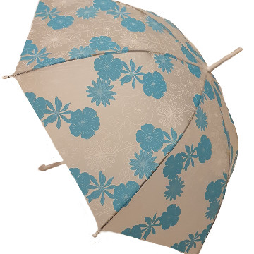 Áttetsző esernyő, kék virágokkal