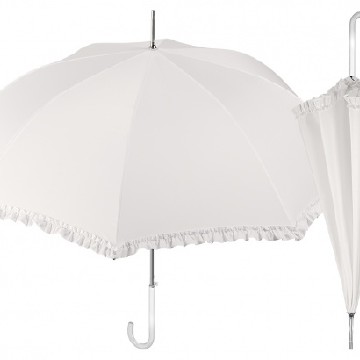 Fodros menyasszonyi esernyő, tört-fehér