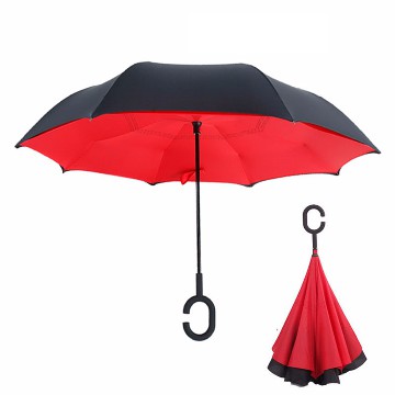 Inverz, kifordítható fekete-bordó esernyő