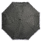 Fekete fodros-pöttyös automata összecsukható esernyő