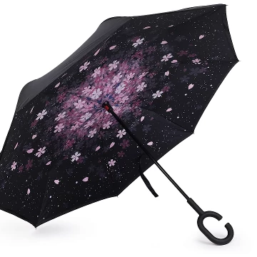 Kifordítható inverz esernyő, kis virágokkal