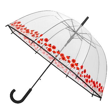 Automata átlátszó esernyő pipacsos peremmel