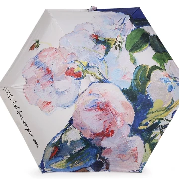 Mini , virágmintás összecsukható esernyő, fehéres alapon