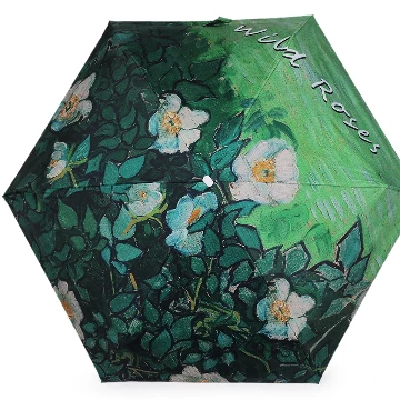 Mini virágos összecsukható esernyő , zöld alapon