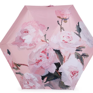 Mini virágos összecsukható esernyő rozsszínes alapon