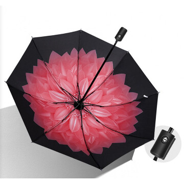 Belső pink virágmotívumos automata esernyő