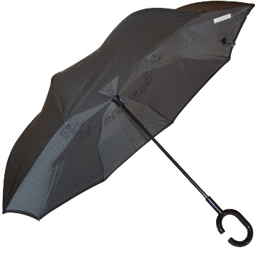 Inverz, kifordítható esernyő, fekete