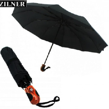 Elegáns összecsukható esernyő, fa mintázatú nyéllel, Zilner