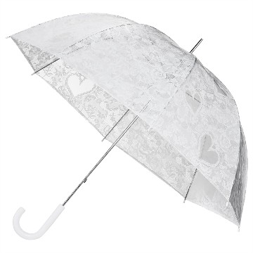 Csipkés , szíves mintás átlátszó esernyő
