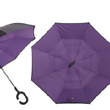 Inverz kifordítható esernyő, padlizsán belsővel