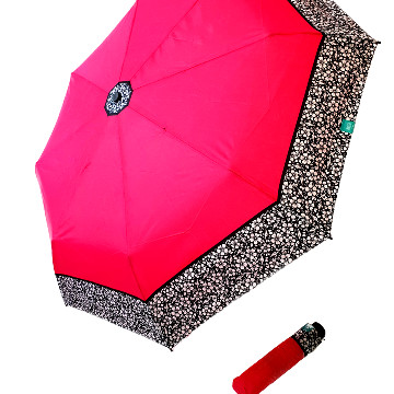 Mini összecsukható esernyő virágos peremmel, piros