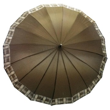 Barna-kockás 16 küllős elegáns esernyő