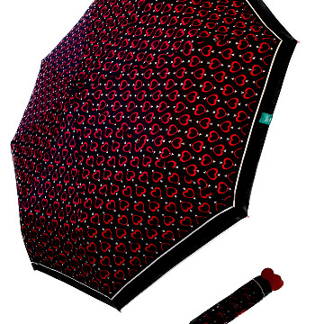 Átlőtt szivecskés esernyő, szivecskés nyéllel