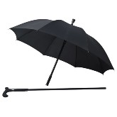 Fekete  kombinált esernyő, sétapálcával