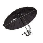 Elegáns 24 részes fekete esernyő , puha fogású nyéllel