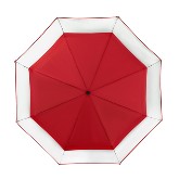 Összecsukható szélálló átlátszó esernyő, piros betéttel